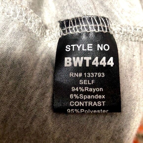 POL Flutter Lace Sleeves Heather Grey V neck Top Small - Picture 8 of 8